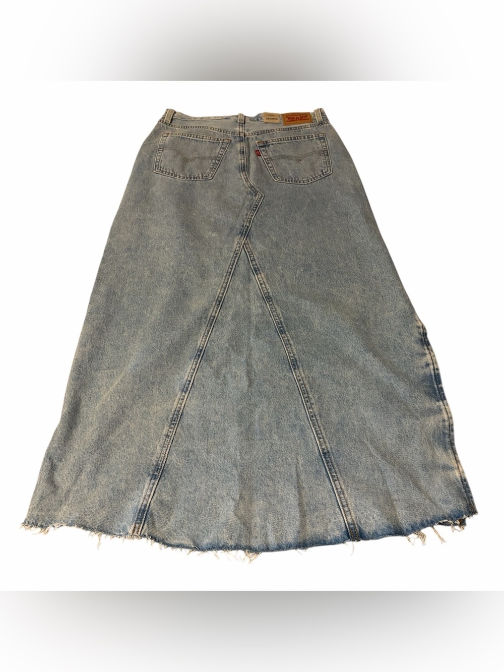Levi’s Hidden Button Fly Boho Denim Maxi Skirt Size 28 (women’s 8) Boho Y2K Vibe - Picture 5 of 6